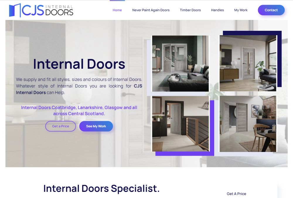 Website Design Coatbridge, Lanarkshire, Glasgow, Edinburgh, CJS Internal Doors